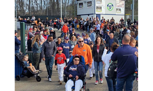 Players and Families at 2022 Opening Day